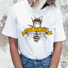 Load image into Gallery viewer, vegan Save The Bees t shirt women t-shirt tshirt women graphic top tee shirts korean kawaii  harajuku 2019 ulzzang new female